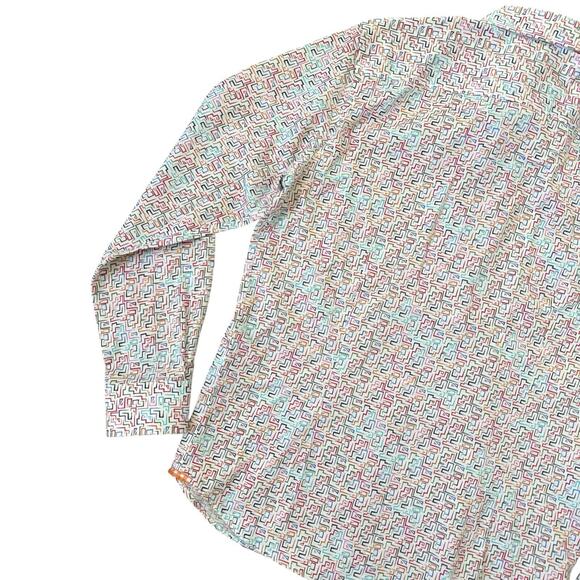 Robert Graham Long Sleeve Button Up Shirt Mens Large Colorful Geometric Pattern - Picture 10 of 15